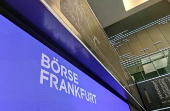 Anzeigetafel in der Frankfurter Börse